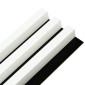 Lamelle en bois MDF sur panneau HDF Vertigo - Blanc sur fond noir
