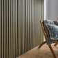 Wooden Slat Wall - Vertigo - 250 x 30 x 2cm - Khaki - Black Felt