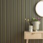 Wooden Slat Wall - Vertigo - 250 x 30 x 2cm - Khaki - Black Felt