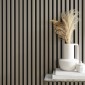 Wooden Slat Wall - Vertigo - 250 x 30 x 2cm - Grey - Black Felt