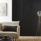 Wooden Slat Wall - Vertigo - 250 x 30 x 2cm - Black - Black Felt