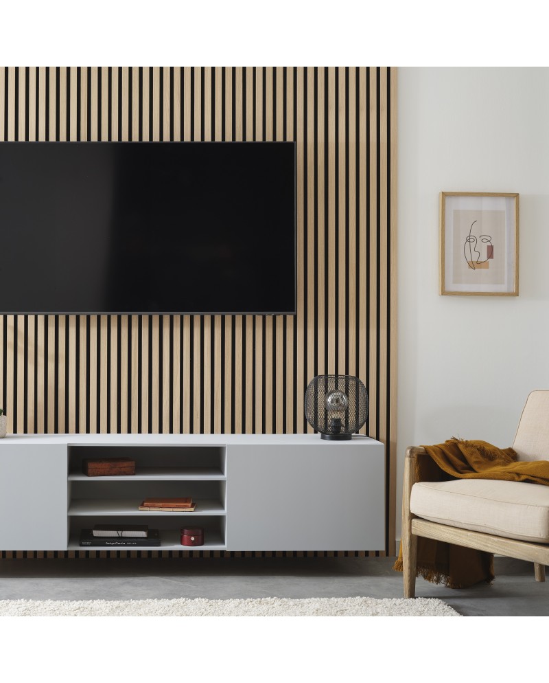 oak tv wall panel