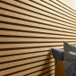 Acoustic Wooden Slat Wall - Vertigo - 250 x 30 x 2cm - Classic Oak - Black Felt