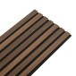 Wooden slat wall panel Vertigo - 250x30x1 cm - Dark oak on black felt