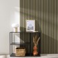 Wooden Slat Wall - Vertigo - 250 x 30 x 2cm - Khaki - Black Felt