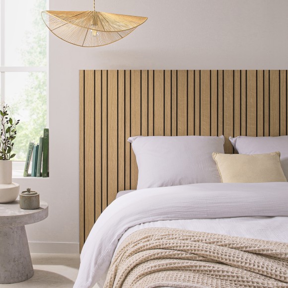 Oak veneer wall panel Vertigo - 120x30x1 cm - Light oak veneer
