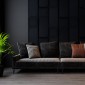 Upholstered wall panels -  Rectangle  60x30cm - Black