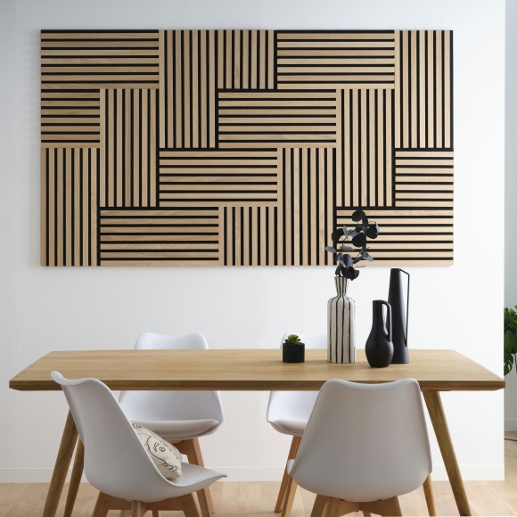 Wooden wall panel on felt Vertigo - square - 30 x 30cm