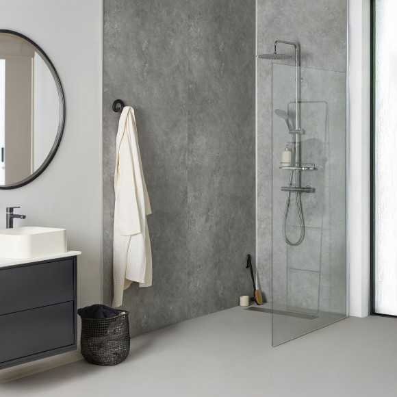 VERTIGO | SPC Shower Panel - Grey Concrete